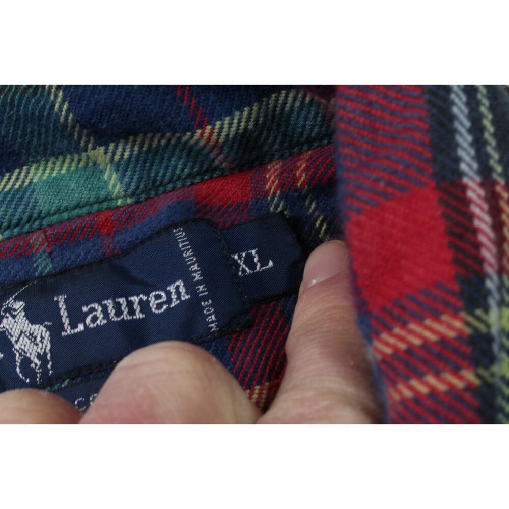 Ralph Lauren Mens Plaid Flannel Shirt XL - Picture 5 of 14